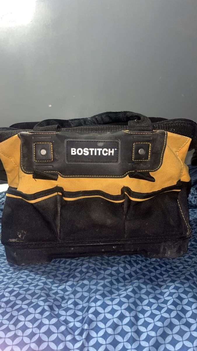 Bostitch Tool Bag, Yellow & Black Heavy-Duty Canvas Organizer