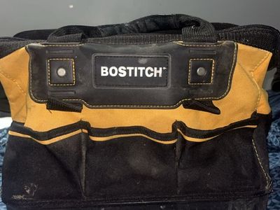 Bostitch Tool Bag, Yellow & Black Heavy-Duty Canvas Organizer