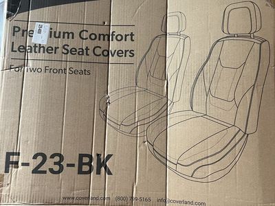 Coverland Premium Comfort Leather Front Seat Covers (Black) F-23-BK