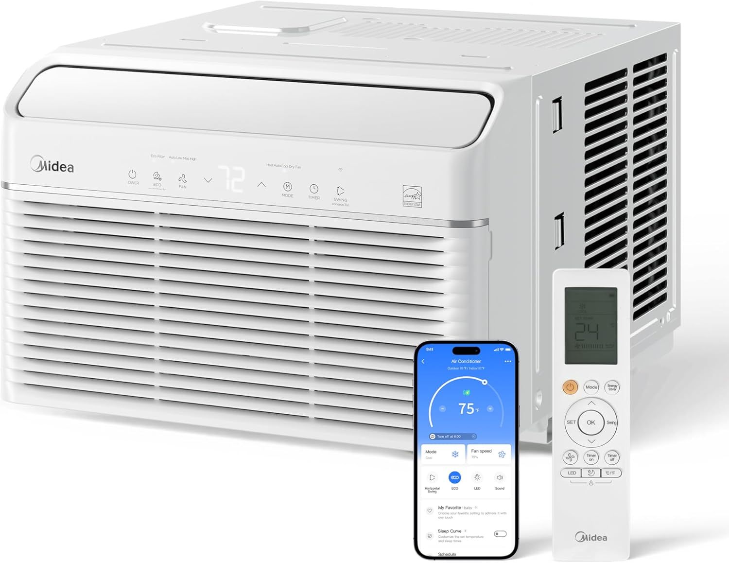 Midea Inverter Window Air Conditioner - 12000 BTU IOS/Android Control - New