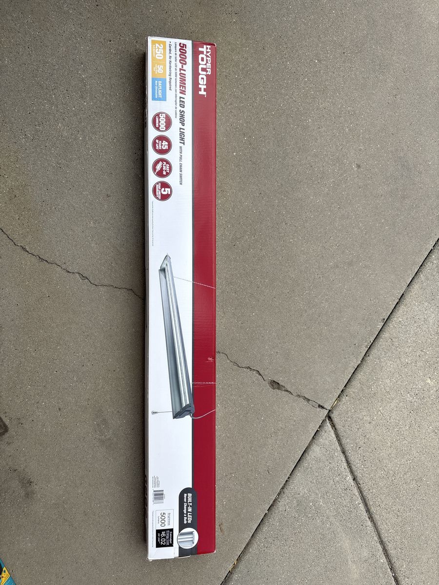 Hyper Tough 5000-Lumen LED Shop Light - Daylight, Built-in LEDs, Pull Chain Switch