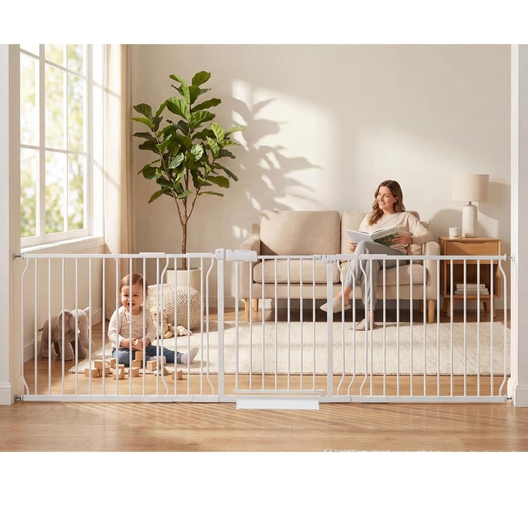 Extra Wide Baby Baby/PetGate 30" - 105" Pressure Mount