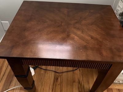 Square Wooden End Table - Rich Brown Finish, Classic Design