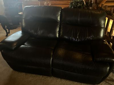 Leather Reclining Love Seat