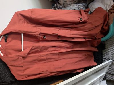 Long orange cardigan jacket