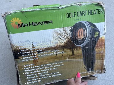NEW in Box Mr. Heater 4,000 BTU Portable Golf Cart Heater - Wind Resistant, Tip-Over Safety