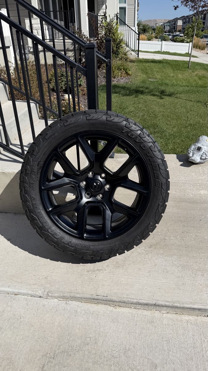 Dodge Ram 1500 Rims and Tires 33/12.50R22 Toyo AT3 Load E Almost New 