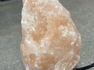 Himalayan Pink Salt Lamp with Wood Base - Natural Crystal , new bulb included