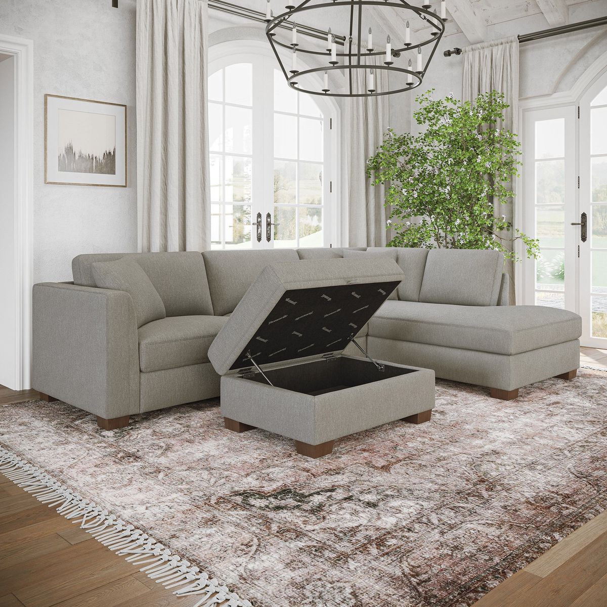 Thomasville Walsen Sectional with Storage Ottoman- Costco