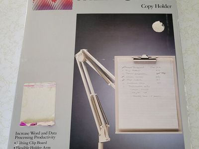 Memorex Copy Holder: Tilting Clip Board, Flexible Arm, Swivel Mount - Boost Productivity