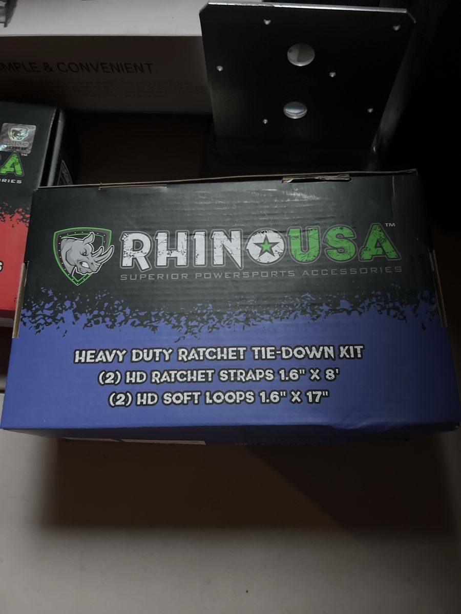 RHINO USA Heavy Duty Ratchet Tie-Down Kit (2-Pack) 1.6"x8' Straps & 17" Soft Loops, 5,000lb Break Strength