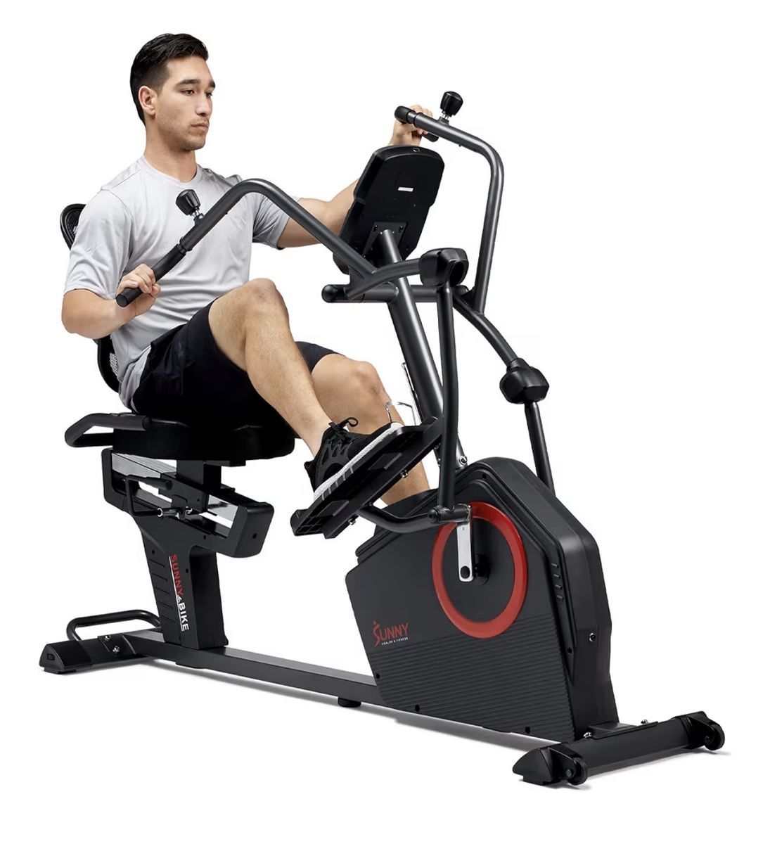 Sunny Health & Fitness Elite Recumbent Cross Trainer & Elliptical Machine with Arm Exercisers-New