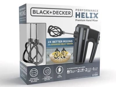 Black & Decker Helix Premium Hand Mixer 350W Black with Storage Case