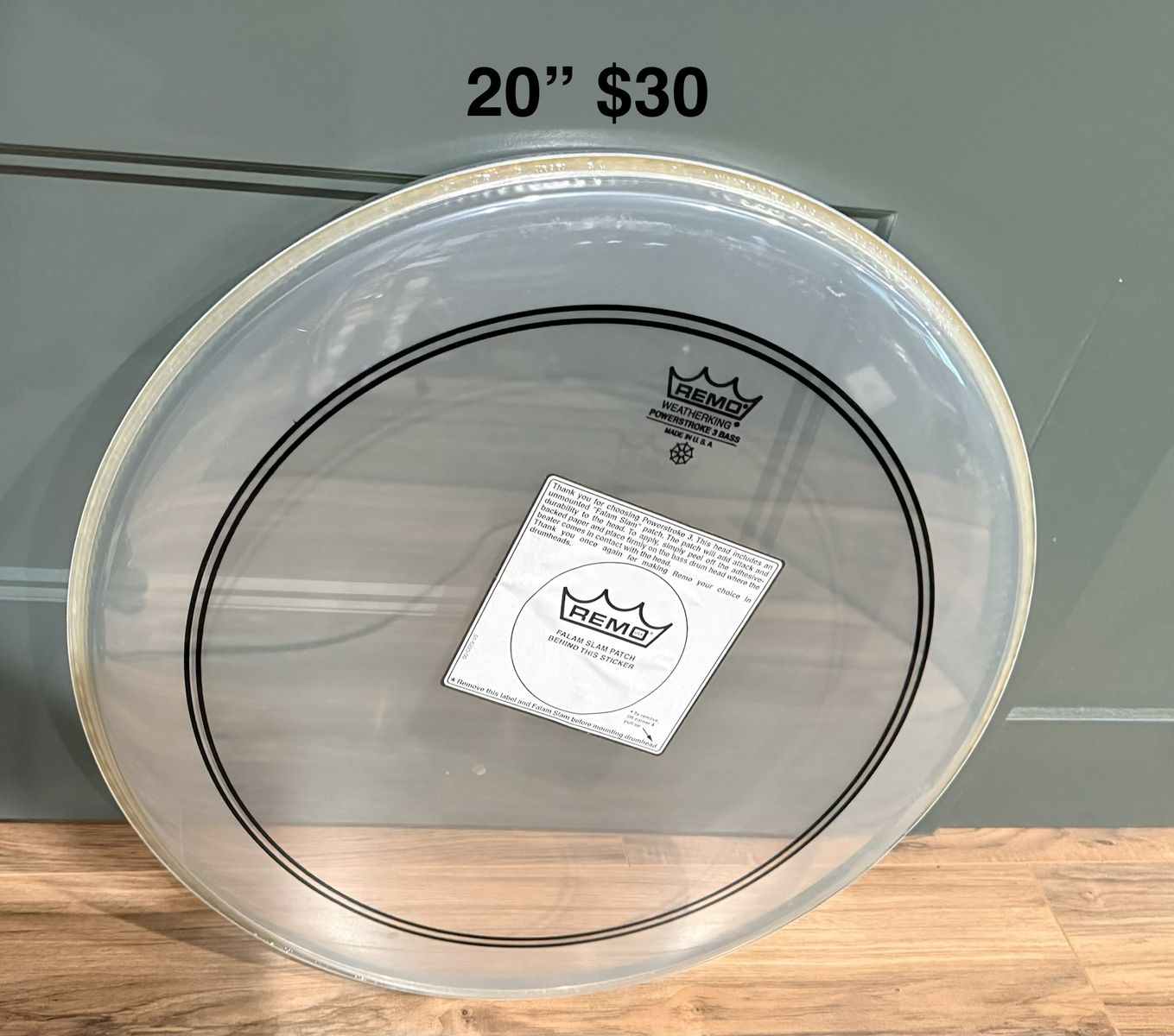 Remo 20" and 24" bass drum heads