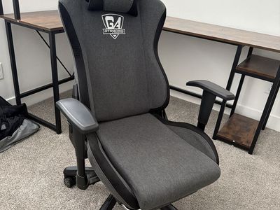 GTRACING Grey Fabric Gaming Chair with Footrest and Headrest