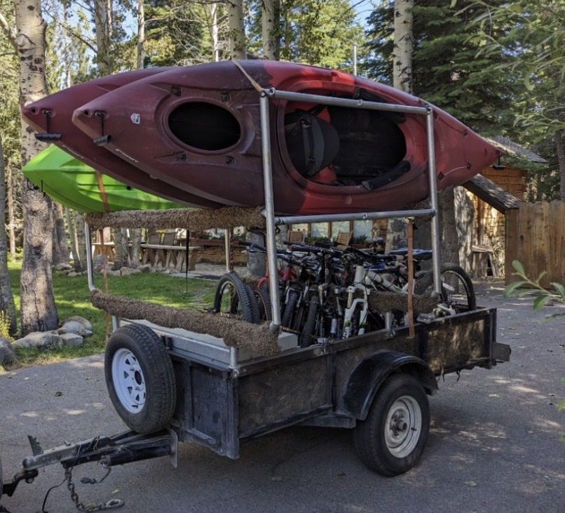 Custom Kayak & Bike Trailer - Multi-Sport Hauler, Kayak Rack & Cargo Area