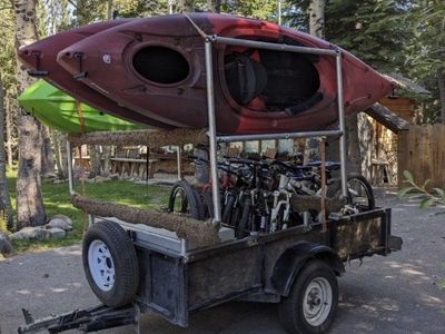 Custom Kayak & Bike Trailer - Multi-Sport Hauler, Kayak Rack & Cargo Area