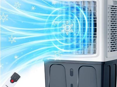 VAGKRI 35" Evaporative Air Cooler with Remote - Portable, Auto-Fill, for Outdoor & Indoor Cooling