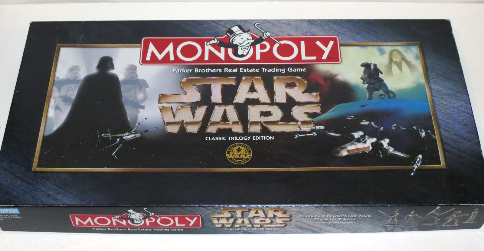 STAR WARS Monopoly 1997 - 9 Pewter Figures, Complete!