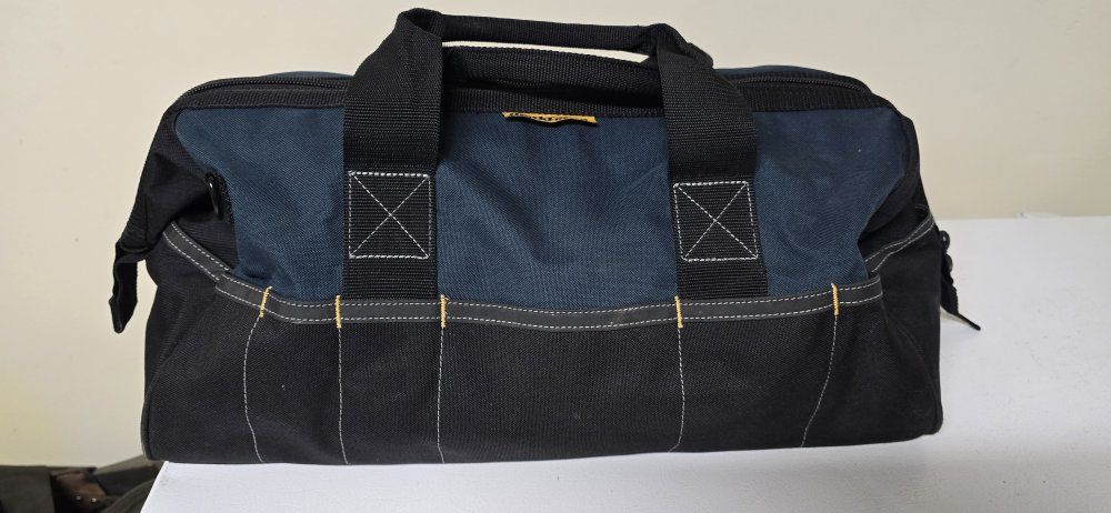 Large 20" Open Mouth Tool Bag, Durable Canvas, Multi-Pocket Organizer