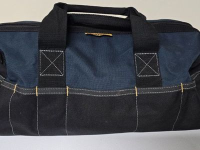 Large 20" Open Mouth Tool Bag, Durable Canvas, Multi-Pocket Organizer