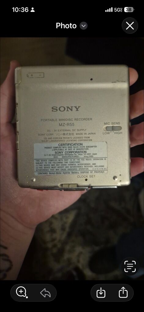 Sony MZ-R55 Mini DisK Recorder