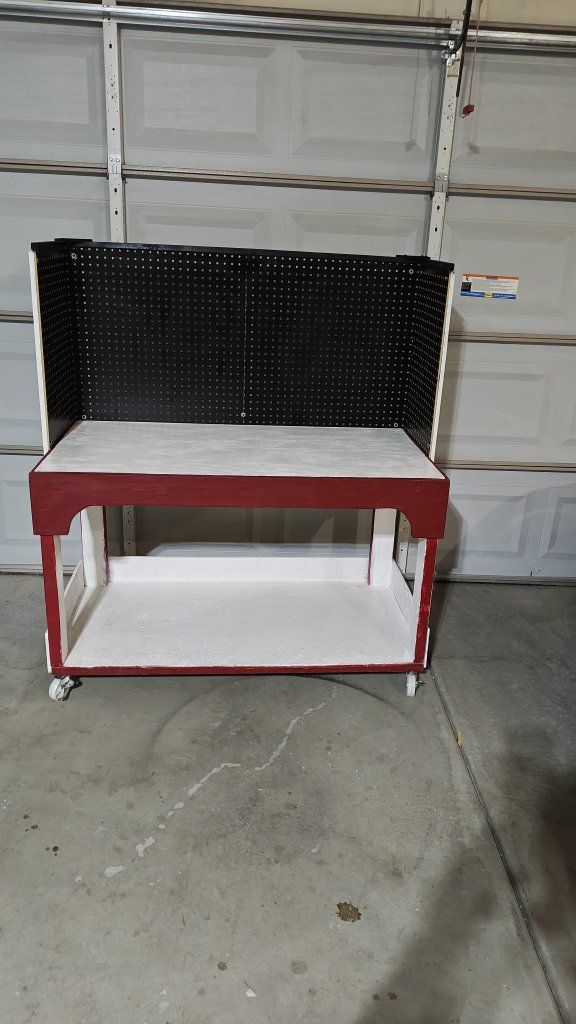 DIY Portable Workbench with Pegboard Storage and Wheels - Customizable Workspace