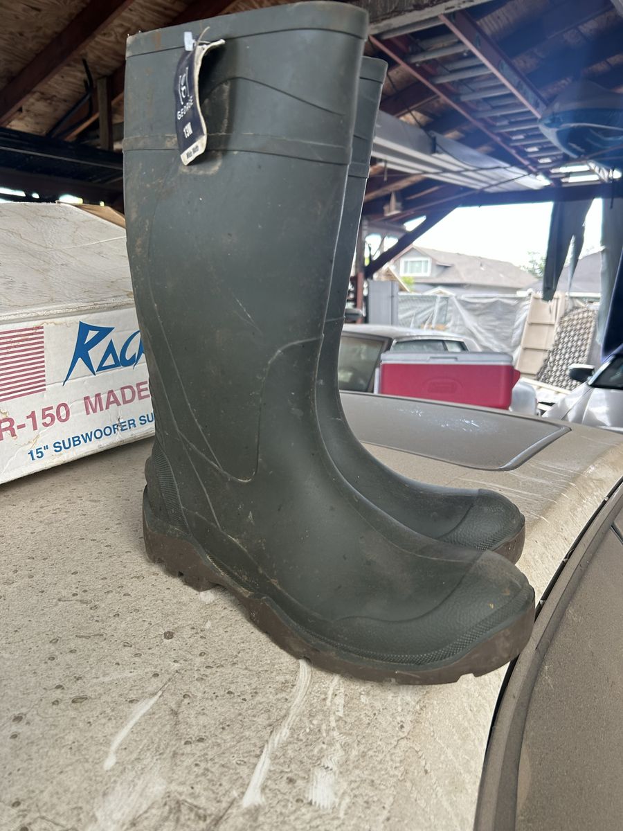 George Green Rubber Rain Boots Men's Size 13, Waterproof Wellington Work Boots