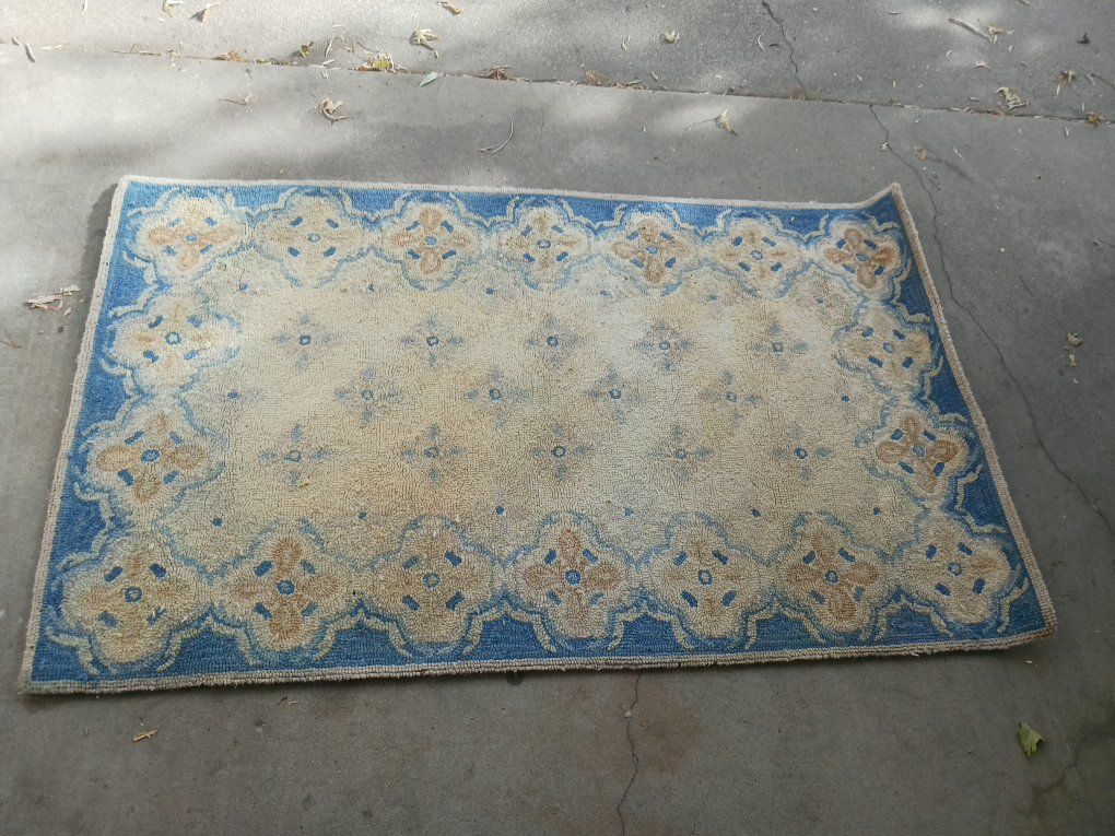 Blue and Beige Patterned Area Rug