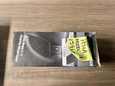UXCER Black Leather Tesla Model 3/Y Steering Wheel Cover