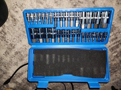 Hex Bit Socket Set SAE and Metric with Blue Storage Case