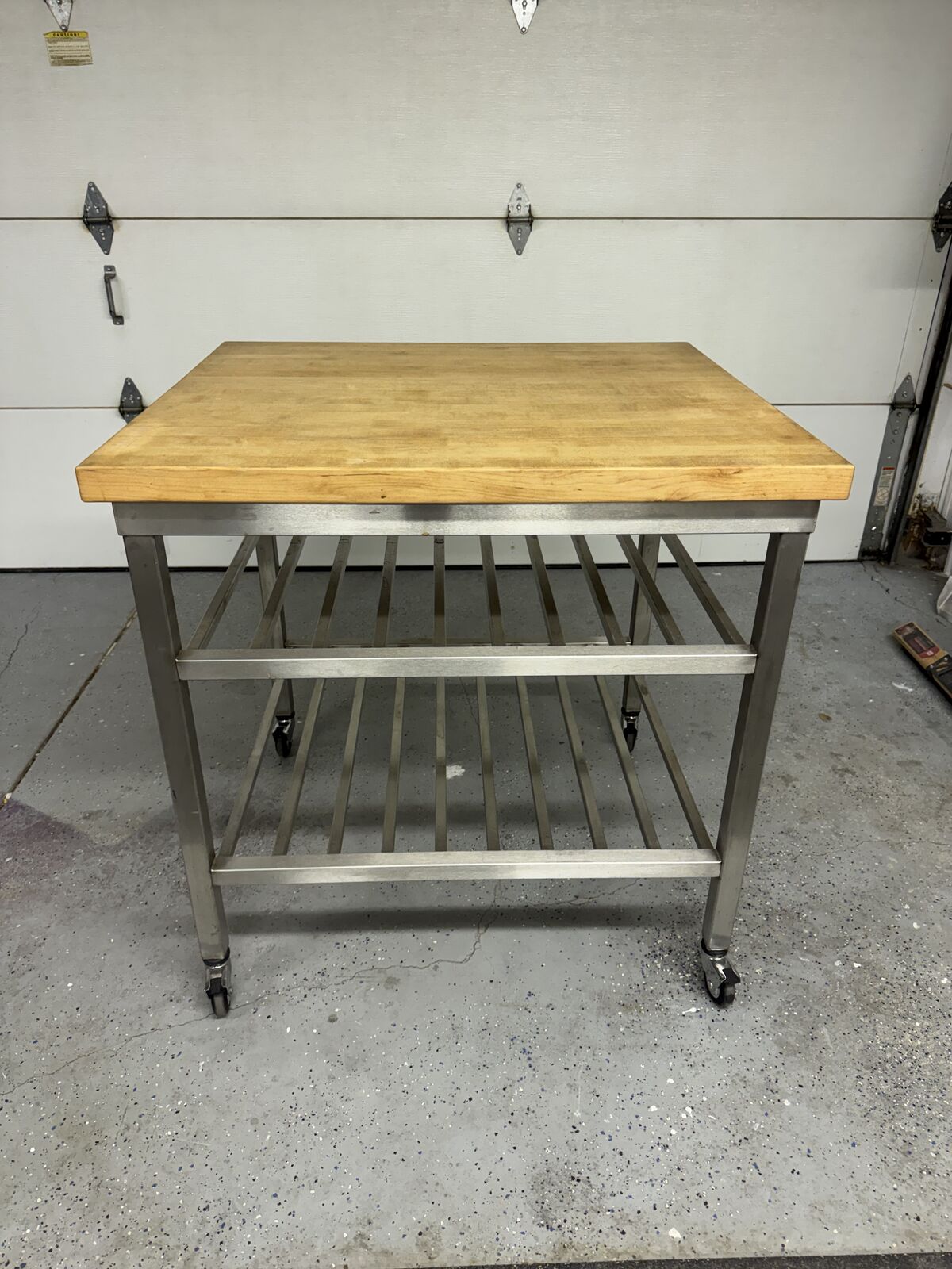 Butcher Block Rolling Table. Kitchen or Shop use