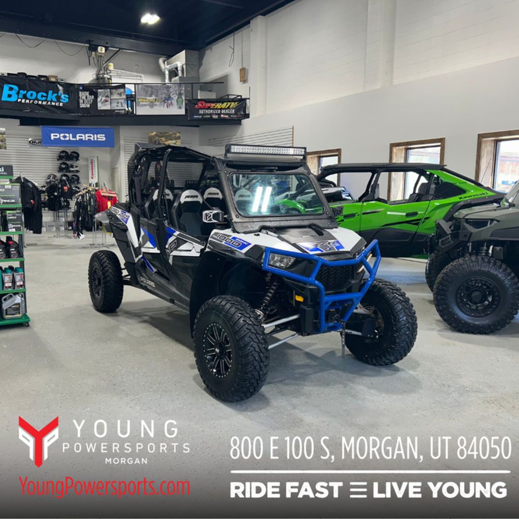 2017 Polaris® RZR XP® 4 1000 EPS White Lightning With Reflex Blue