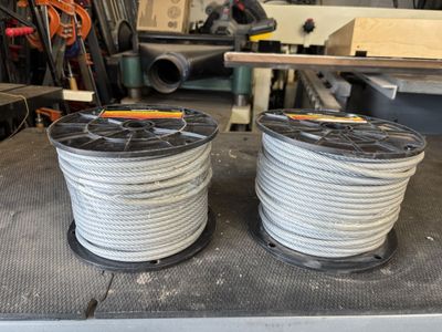 Wire rope, Vinyl coated 500 ', 3/16 Thru 1/4 Inch