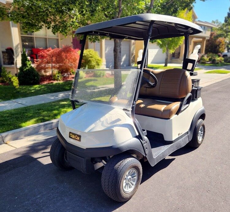 Elegant 2024 White GAS Club Car TEMPO Golf Cart
