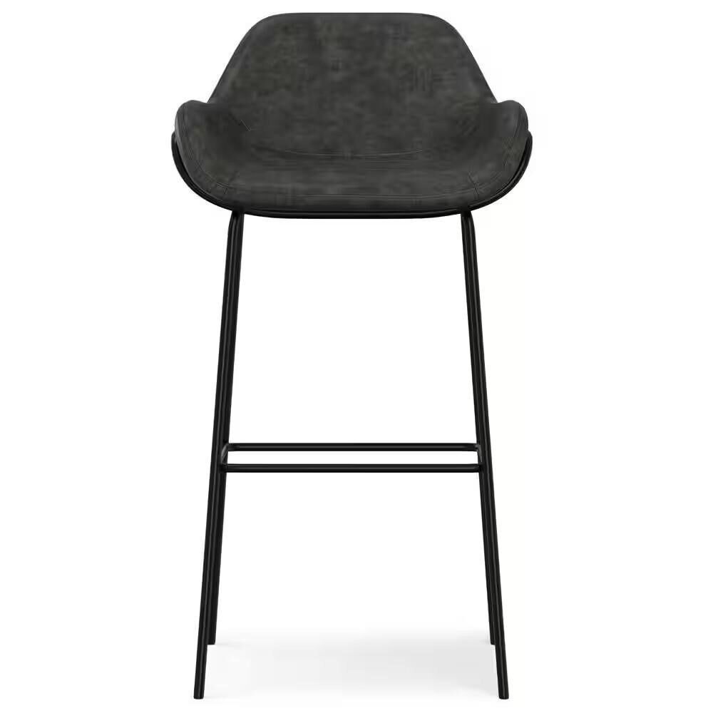 Mira Bar Stool in Slate Grey Faux Leather