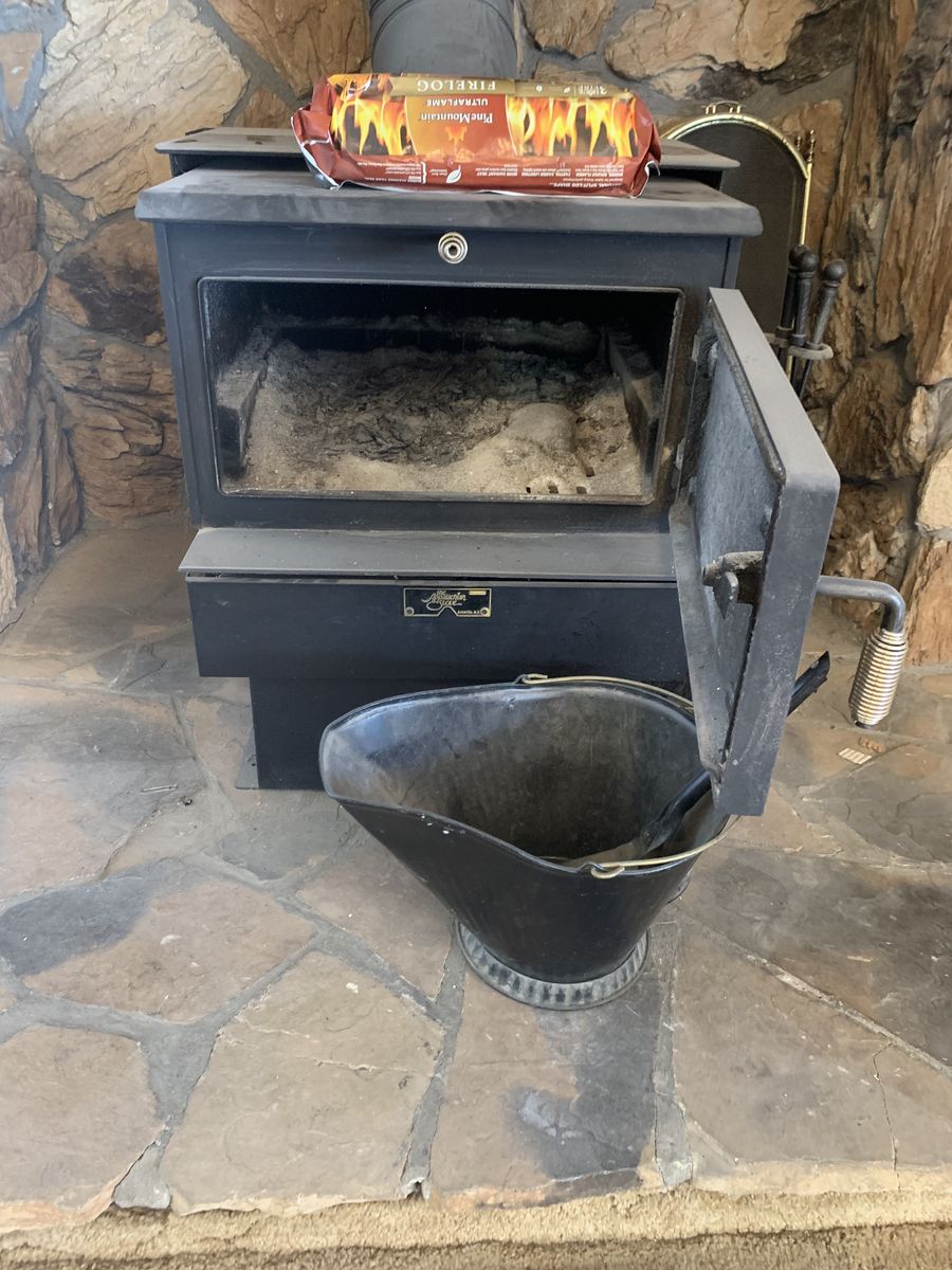 Free standing wood burning stove $200