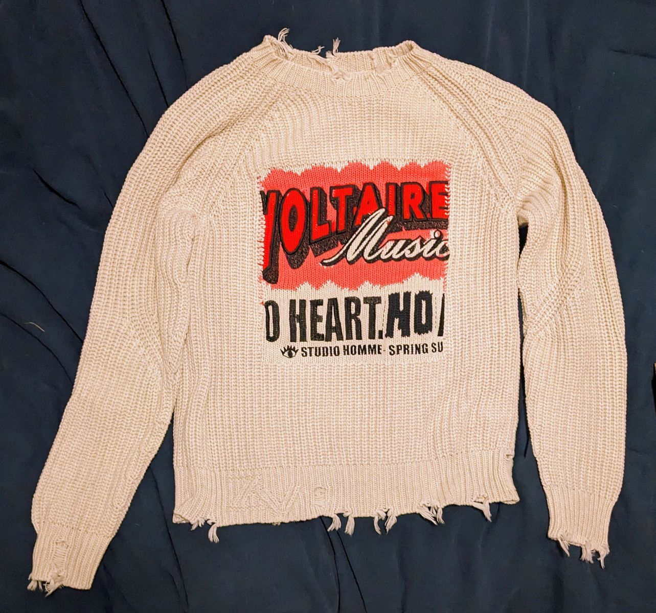 Zadig & Voltaire Tim Cotton Intarsia Jacquard Regular Fit Crewneck Sweater M/L