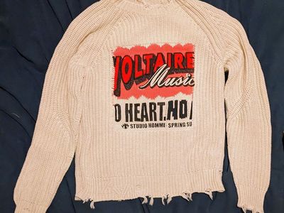 Zadig & Voltaire Tim Cotton Intarsia Jacquard Regular Fit Crewneck Sweater M/L