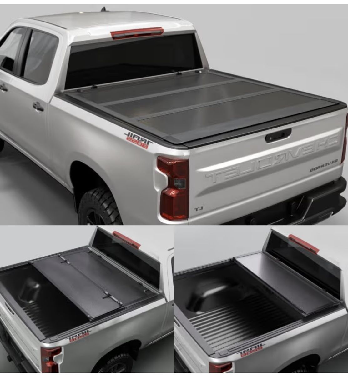 Low Profile Hard Folding Tonneau Cover for 2019-2026 Chevy/GMC Silverado/Sierra 1500 5'8" Bed