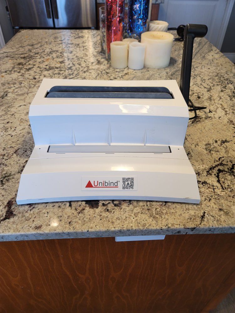 Unibinder 120 Thermal Binding Machine with Manual Crimper - Missing Red & Blue Handles