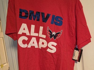 NWT Route One Apparel Washington Capitals 'DMV IS ALL CAPS' T-Shirt Size XL Red