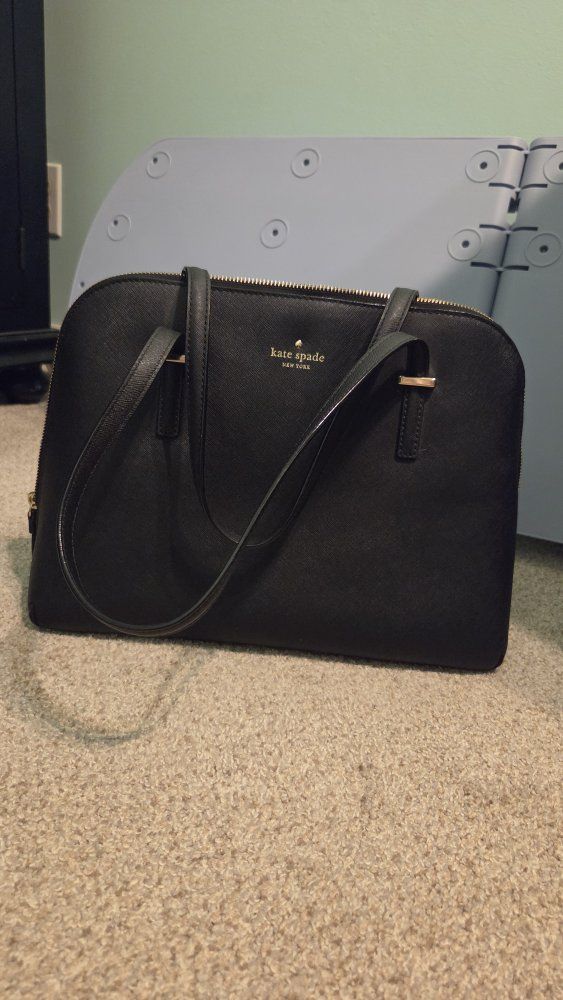 Kate Spade New York Black Saffiano Leather Tote Shoulder Bag