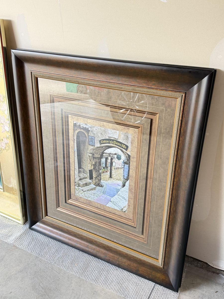 Framed Wall Art "Cobbled Walkway 1" - Large Decorative Frame