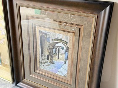 Framed Wall Art "Cobbled Walkway 1" - Large Decorative Frame
