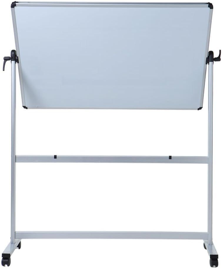 72" x 48" VIZ-PRO Double-Sided Magnetic Mobile Whiteboard (Corner Damaged)