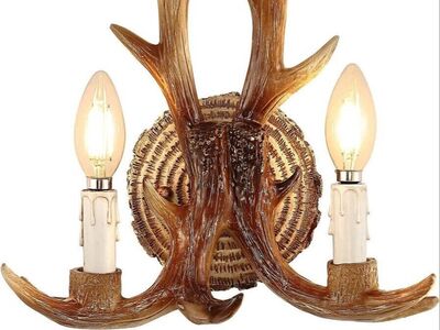 Deer Antler Wall Lamps Antler Sconce Nature-Inspired Creative Lighting Decoration for Rustic Homes Brown (CS)