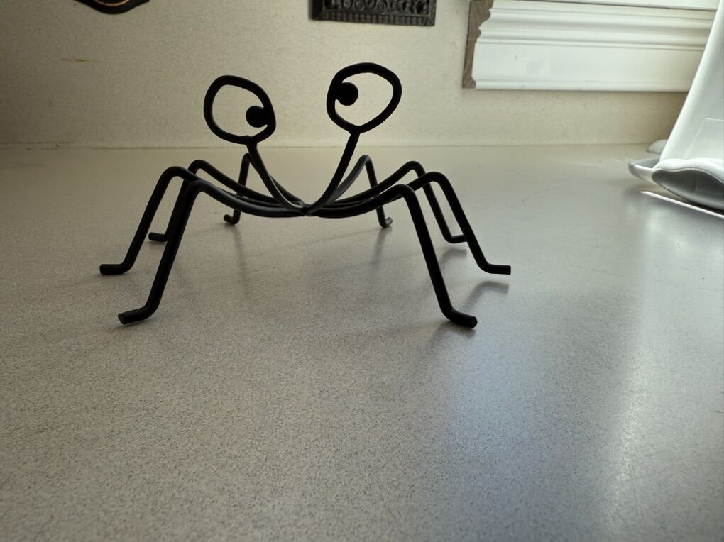 Metal spider small pumpkin holder 8” long