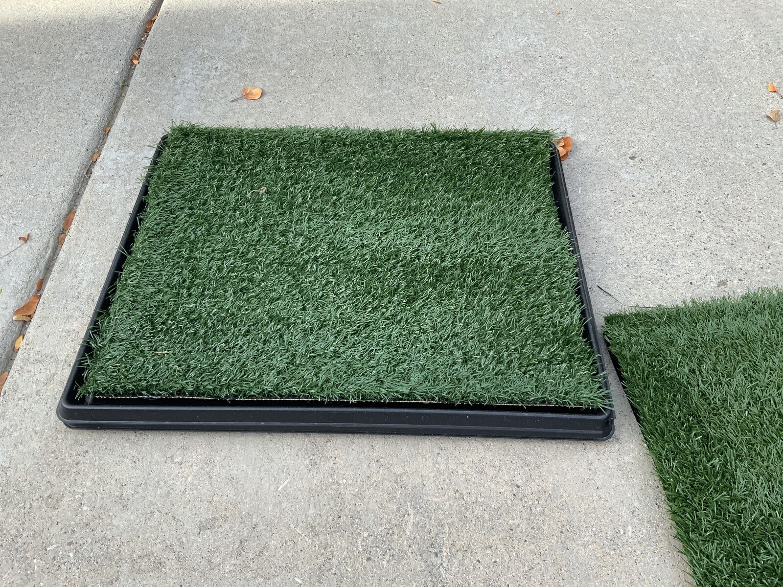 Dog grass pad with tray and fake grass