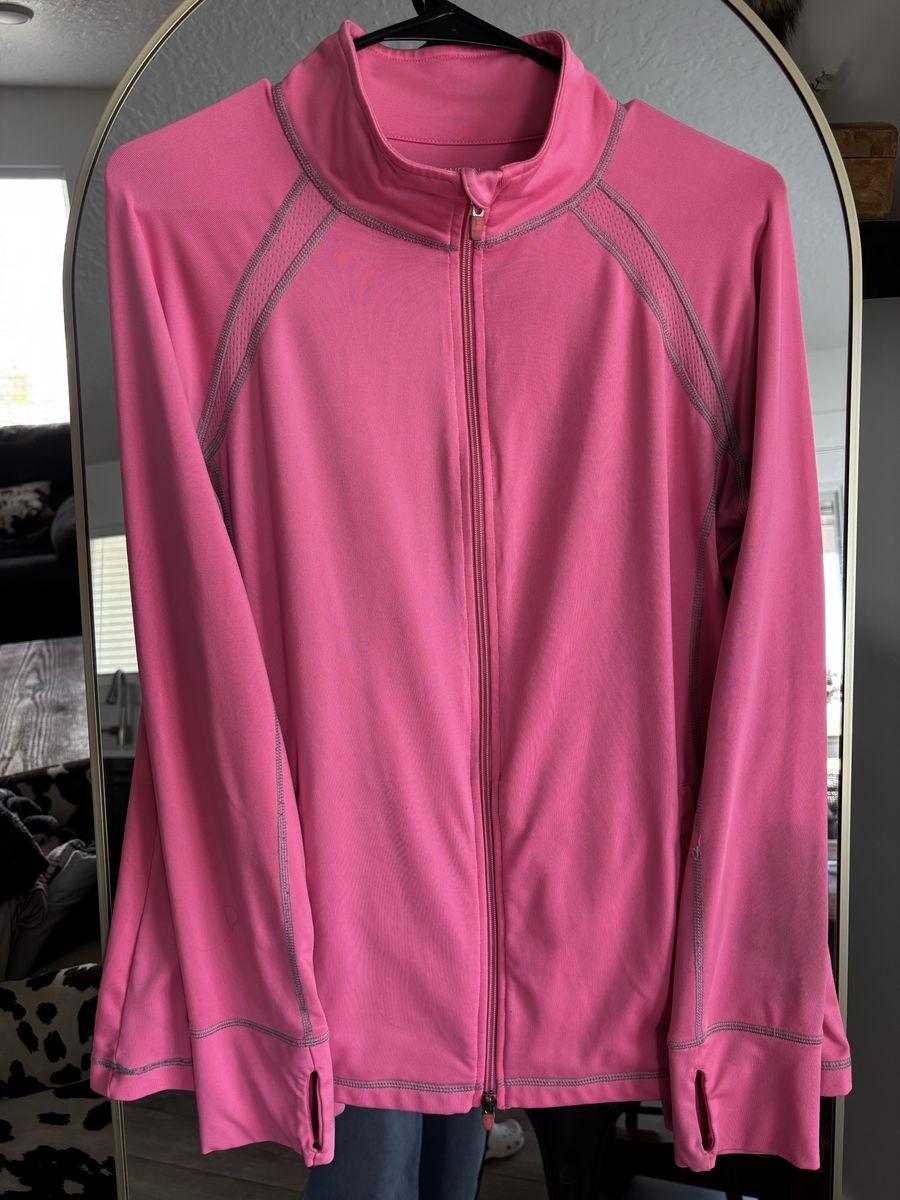 Danskin Now Hot Pink Full-Zip Active Jacket